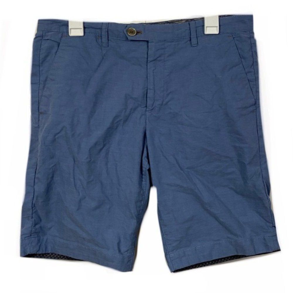 Ted Baker Blue Flat Front Casual Shorts